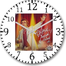 Baskı Dükkanı Kemal Sunal Ali Rıza Binboğa Duvar Saati Bombeli Gerçek Cam