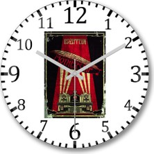 Baskı Dükkanı LED Zeppelin Duvar Saati Bombeli Gerçek Cam