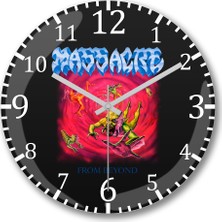 Baskı Dükkanı Massacre From Beyond Duvar Saati Bombeli Gerçek Cam