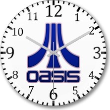 Baskı Dükkanı Oasis Duvar Saati Bombeli Gerçek Cam