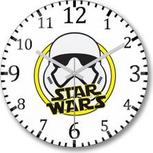 Baskı Dükkanı Star Wars Stormtrooper Duvar Saati Bombeli Gerçek Cam