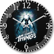 Baskı Dükkanı Stranger Things  Duvar Saati  Bombeli Gerçek Cam