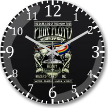 Baskı Dükkanı The Dark Side Of Oz Heart Duvar Saati Bombeli Gerçek Cam