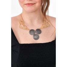 Labalaba Kadın Antik Gümüş-Altın  Kaplama Tasarım  Kolye