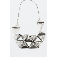 Labalaba Kadın Antik Gümüş Kaplama Geometrik Kolye