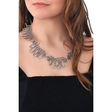 Labalaba Kadın Antik Gümüş Kaplama Dalgalar Kolye