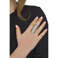 Labalaba Kadın Antik Gümüş Kaplama Yüzük