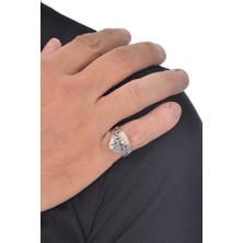 Labalaba Erkek Antik Gümüş Kaplama Gotık  Yüzük