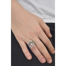 Labalaba Erkek Antik Gümüş Kaplama Gladyatör  Yüzük