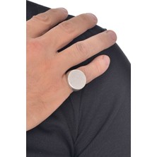 Labalaba Erkek Antik Gümüş Kaplama Yuvarlak Formlu  Yüzük