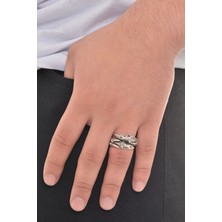 Labalaba Erkek Antik Gümüş Kartal Pençesi Yüzük