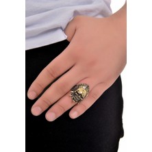 Labalaba Erkek Pirinç Kaplama Kızılderili Yüzük