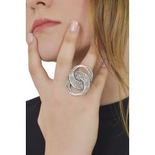 Labalaba Kadın Antik Gümüş Kaplama Yüzük