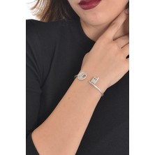 Labalaba Kadın Antik Gümüş Kaplama Anahtar Bileklik