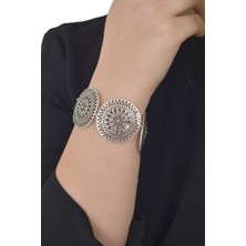 Labalaba Kadın Antik Gümüş Kaplama Zincir Bileklik