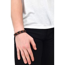 Labalaba Erkek Örgü Deri Bileklik