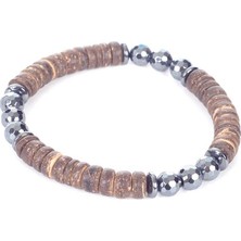 Labalaba Erkek Coconut Ağacı&fasetli Hematit  Doğaltaş Bileklik