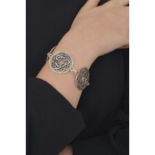 Labalaba Kadın Antik Gümüş Kaplama Zincirli Bohem  Bileklik