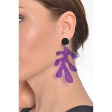 Labalaba Kadın Renkli Pleksi Tasarım Mercan Küpe