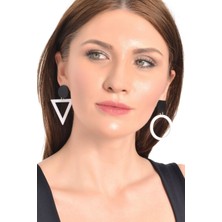 Labalaba Kadın Renkli Pleksi Geometrik Küpe
