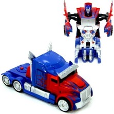 Gepettoys Optimus Prime Tek Düğmeyle Robota Dönüşebilen Çek Bırak Araba 15 cm