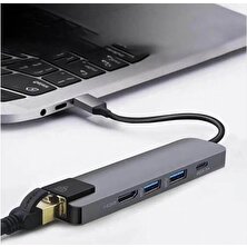 Mobitell 5in1 USB C Hub 2x USB 3.0 HDMI Ethernet Çevirici Adaptör