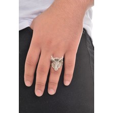 Labalaba Erkek Antik Gümüş Kaplama Gothıc Yüzük