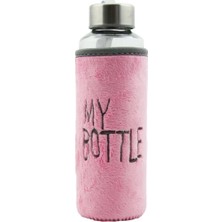 My Bottle Flok Kadife Kılıflı Cam Matara - Su Şişesi 470 ml