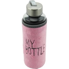 My Bottle Flok Kadife Kılıflı Cam Matara - Su Şişesi 470 ml