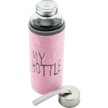 My Bottle Flok Kadife Kılıflı Cam Matara - Su Şişesi 470 ml