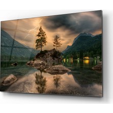 Disegno Yansıma ve Yıldırım Cam Tablo  50 x 70  Uv Baskı  Temperli