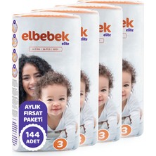 Elbebek Elite Bebek Bezi 3 Numara Midi 144 Adet