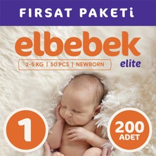 Elbebek Elite Bebek Bezi 1 Numara  Yenidoğan 200 Adet