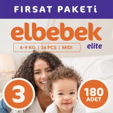 Elbebek Elite Bebek Bezi 3 Numara Midi 180 Adet