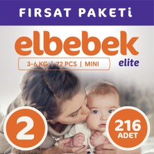 Elbebek Elite Bebek Bezi 2 Numara Mini 216 Adet