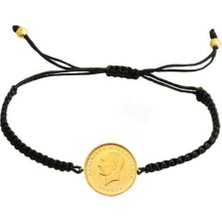 Engingold Ip Örgü Makroma Ata Çeyrek Altın Bileklik