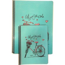 Fly Color Art Style A4 80 Yaprak Kareli + Fly Color Art Style A5 80 Yaprak Çizgili Desenli Defter