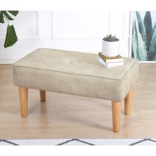 Lorence Home Square Puf  Krem