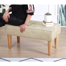 Lorence Home Square Puf  Krem