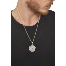Labalaba Erkek Antik Gümüş Kaplama İskambil Destesi Kolye