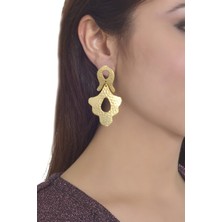 Labalaba Lbkdnagkkp8116 Kadın Altın Renk Kaplama Çivili Bohem Küpe