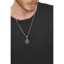 Labalaba Erkek Antik Gümüş Kaplama Saat Kolye