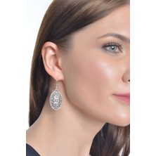 Labalaba Kadın Antik Gümüş Kaplama Motif Küpe