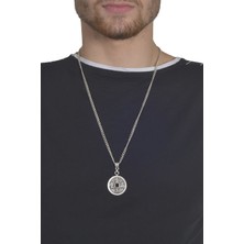 Labalaba Erkek Antik Gümüş Kaplama Spiritüel Kolye