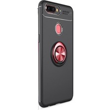 Case Street Oppo A12 Kılıf Ravel Silikon Yüzüklü Mıknatıslı Bordo