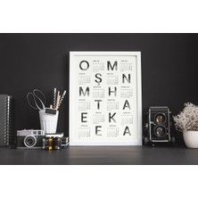 Bi'aldım Çerçeveli Duvar Takvimi Harf Büyük Boy Beyaz Renk 30 x 40 cm