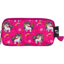 Cennec Kız Çocuk Unicorn Desenli Fuşya Kalem Çantası