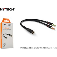 Hytech HY-X78 Siyah 3.5mm To Audio + Mic 0.15M Kulaklık Çevirici