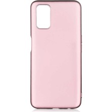 Tekno Grup Oppo A52 Kılıf Mat Premium Silikon Kılıf Rose + Tam Kaplayan 5D Cam Ekran Koruyucu