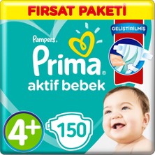 Prima 4+ Beden Bebek Bezi Fırsat Paketi 10-15 Kg (3*50) 150